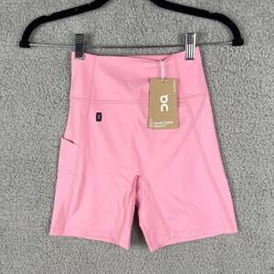 Run On Cloud Women's X-Small Pink Polyamide Athletic 6" Studio Tights Shorts